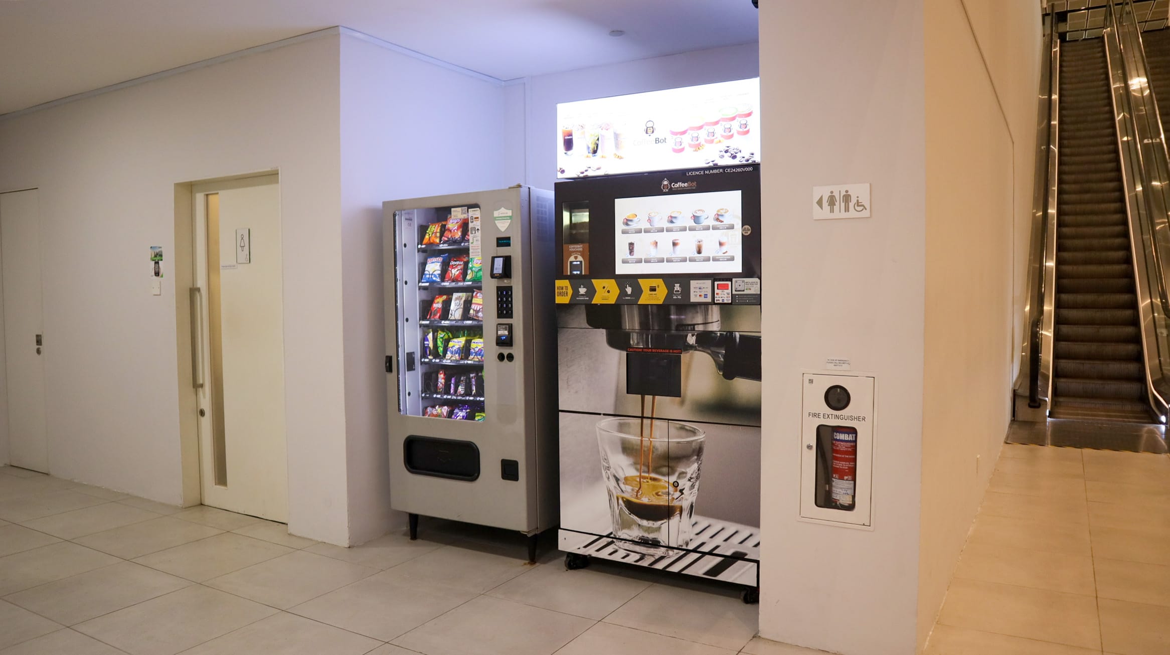vending machines opposite Agora Halls